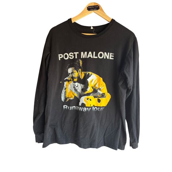 Post Malone Men's Runaway Tour Concert Shirt Long Sleeve Black Size Medium - Picture 1 of 3